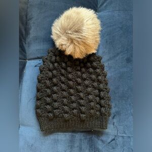 Club Monaco Wool Pom Pom Beanie Black